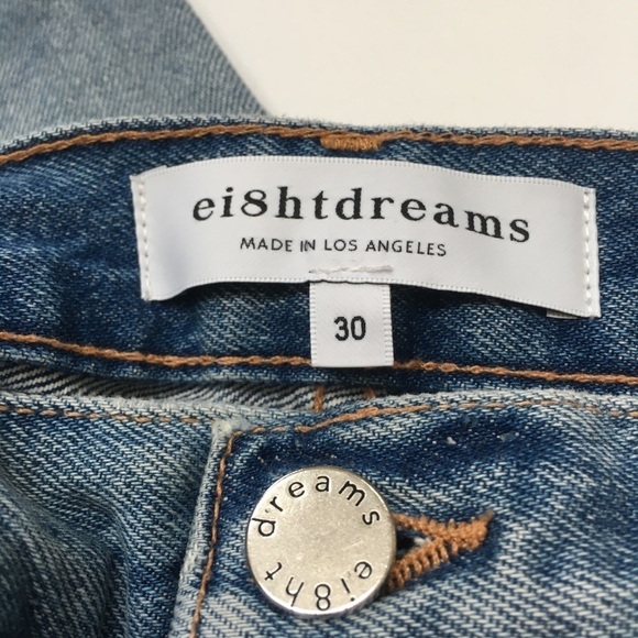 Revolve EI8HT DREAMS Los Angeles Straight Leg Mid-Rise Cropped Jeans, Size 30 - Picture 7 of 8